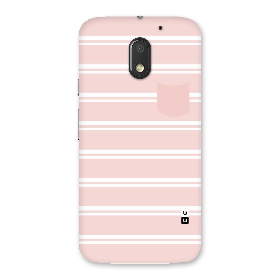 Cute Pocket Striped Back Case for Moto E3 Power