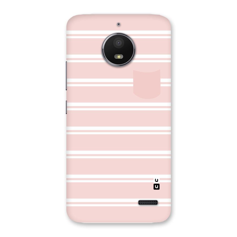 Cute Pocket Striped Back Case for Moto E4