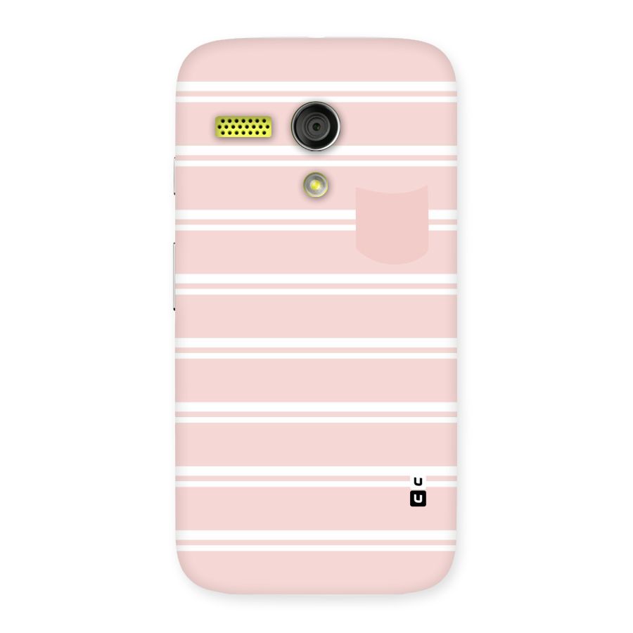 Cute Pocket Striped Back Case for Moto G