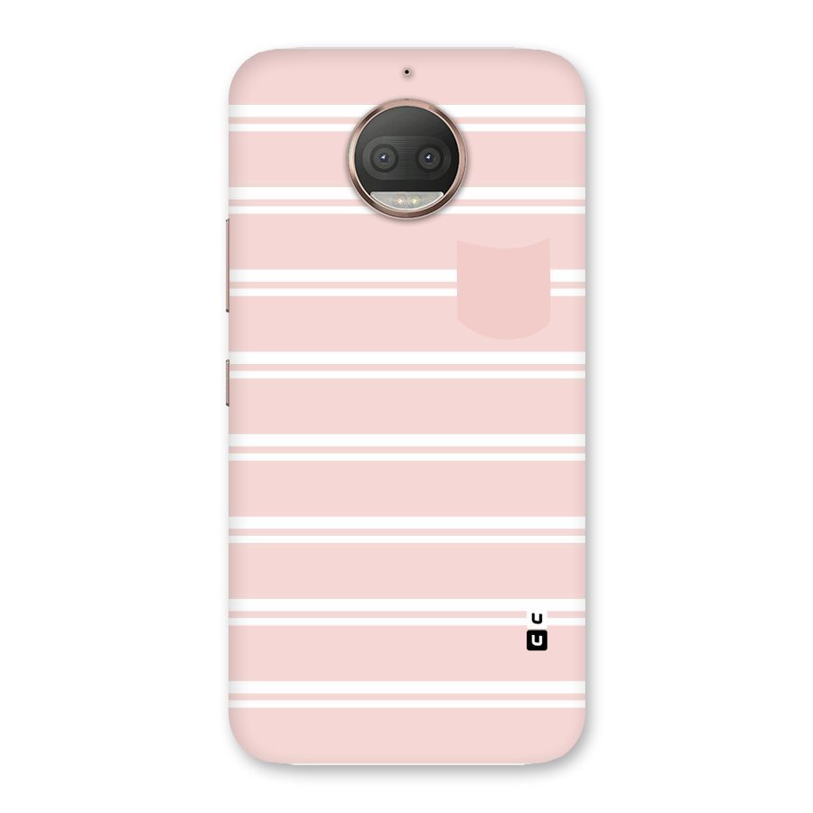 Cute Pocket Striped Back Case for Moto G5s Plus