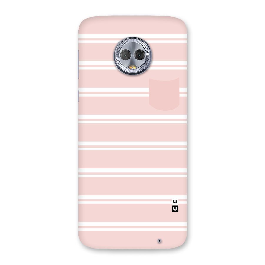 Cute Pocket Striped Back Case for Moto G6 Plus
