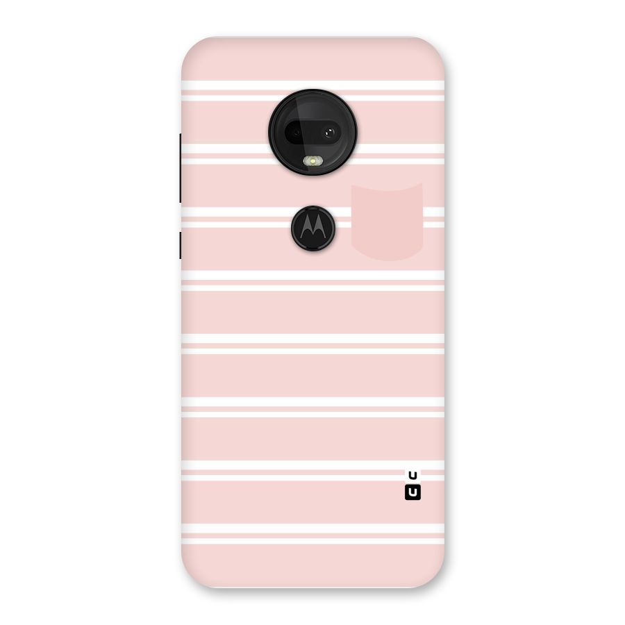 Cute Pocket Striped Back Case for Moto G7