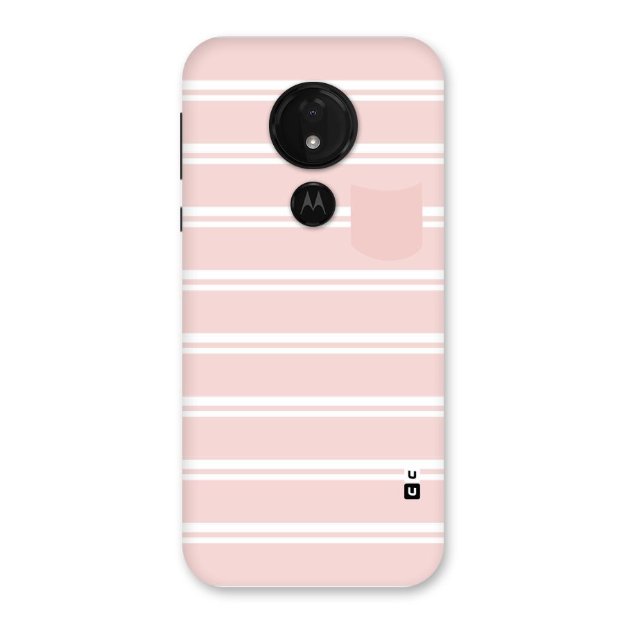 Cute Pocket Striped Back Case for Moto G7 Power