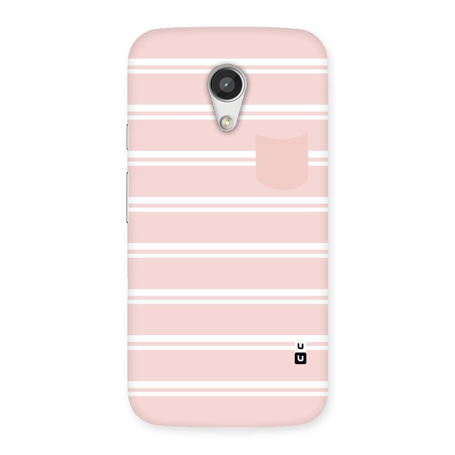 Cute Pocket Striped Back Case for Moto G 2nd Gen