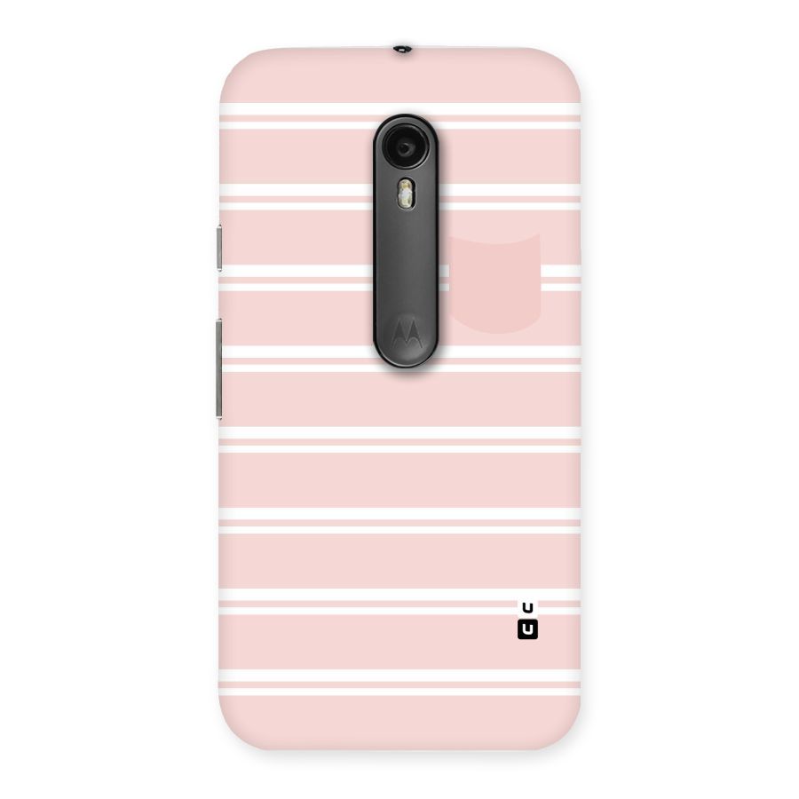 Cute Pocket Striped Back Case for Moto G Turbo