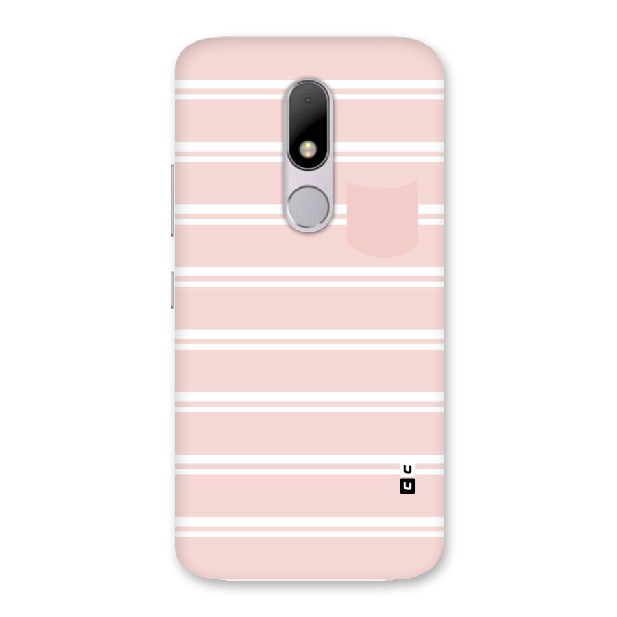 Cute Pocket Striped Back Case for Moto M