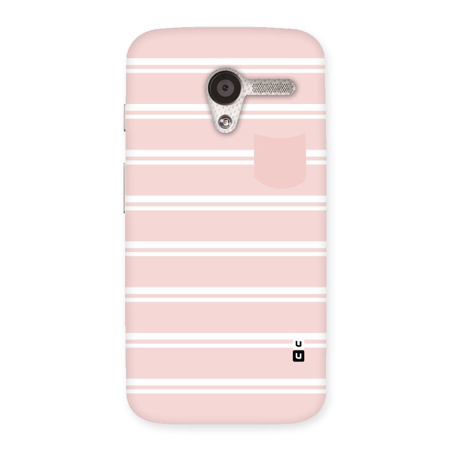 Cute Pocket Striped Back Case for Moto X