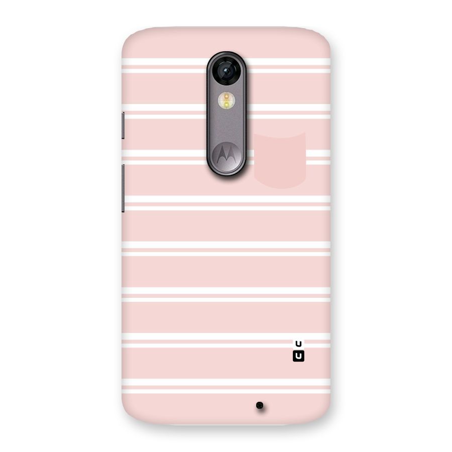 Cute Pocket Striped Back Case for Moto X Force
