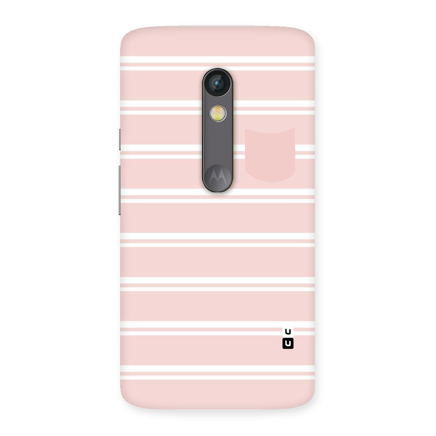 Cute Pocket Striped Back Case for Moto X Play