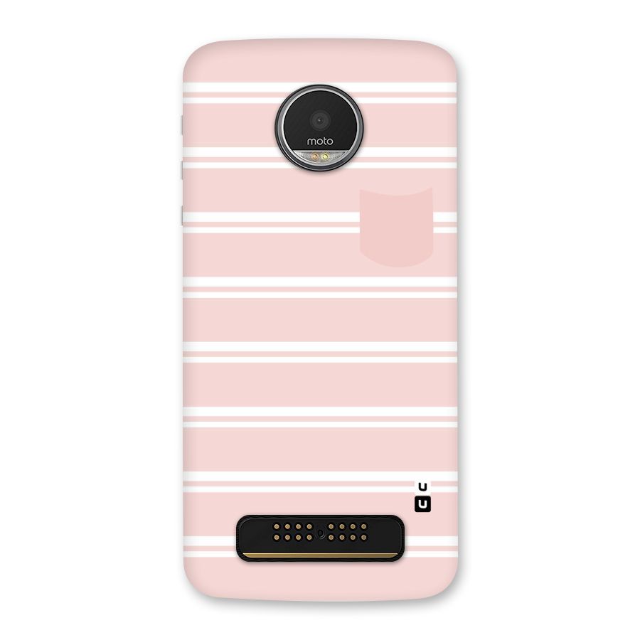 Cute Pocket Striped Back Case for Moto Z Play