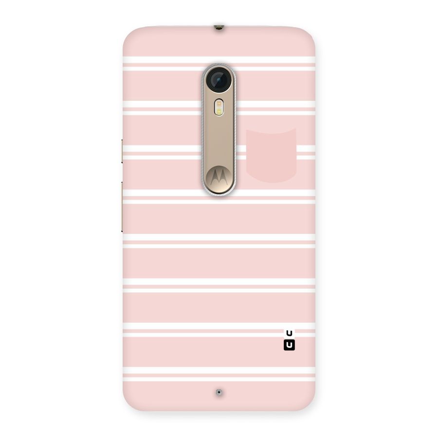 Cute Pocket Striped Back Case for Motorola Moto X Style