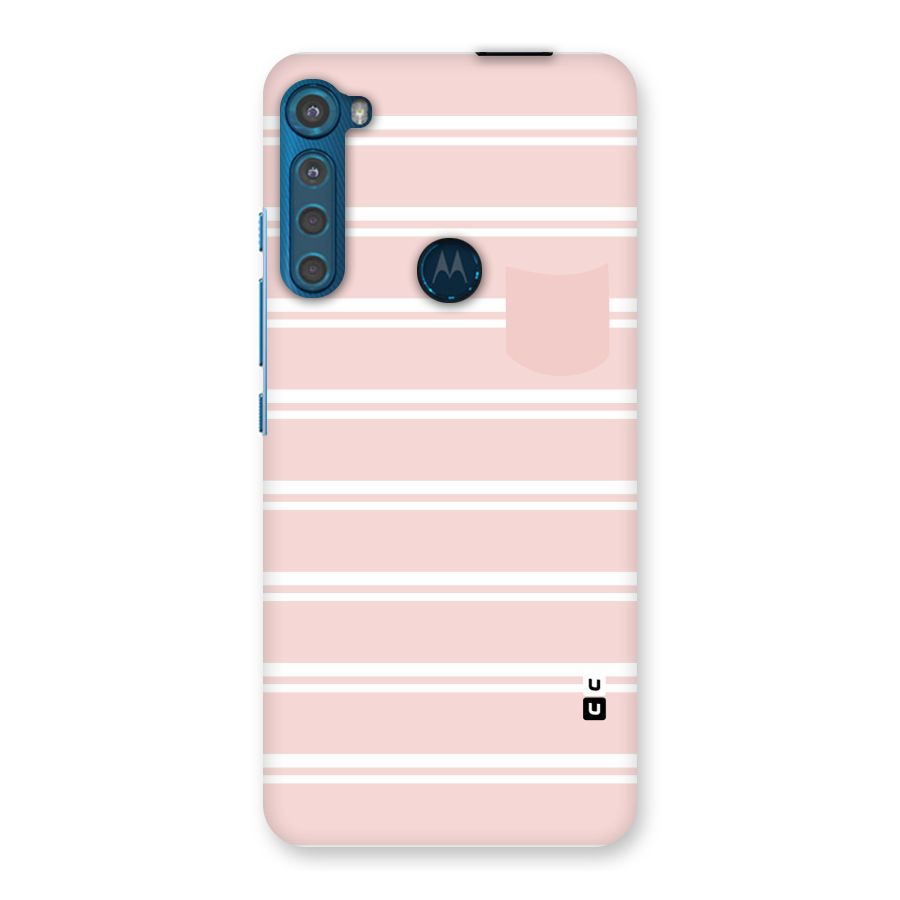 Cute Pocket Striped Back Case for Motorola One Fusion Plus