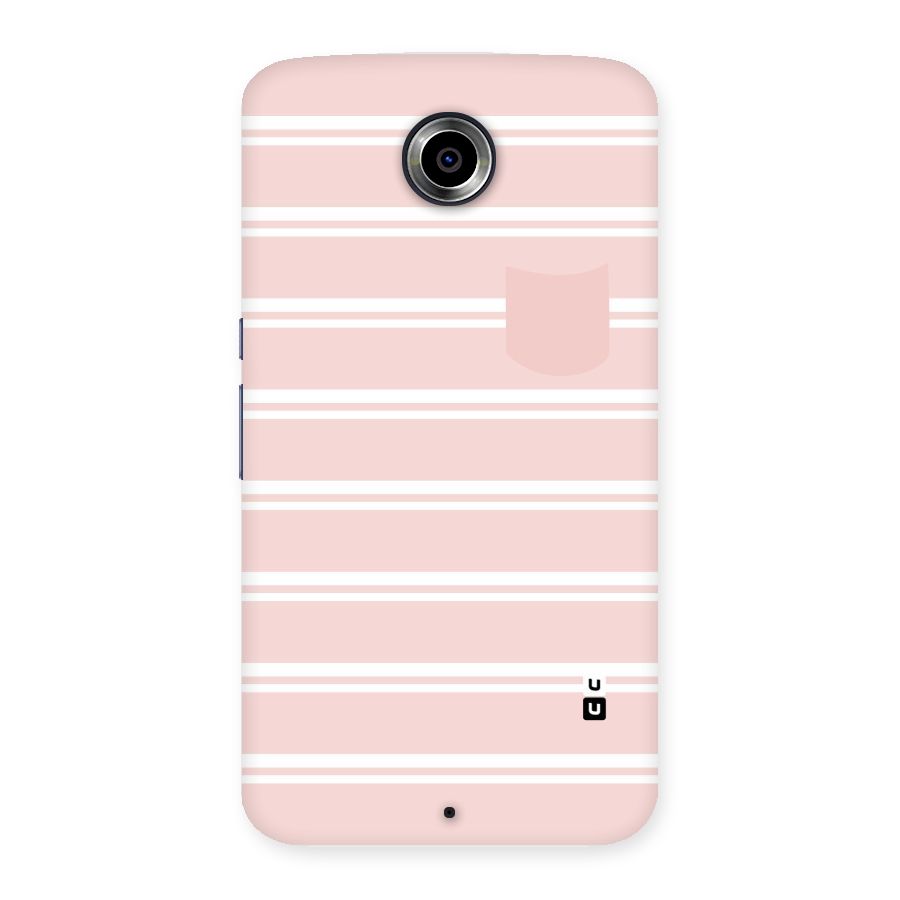 Cute Pocket Striped Back Case for Nexsus 6