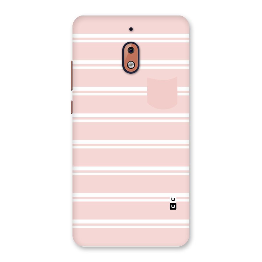 Cute Pocket Striped Back Case for Nokia 2.1