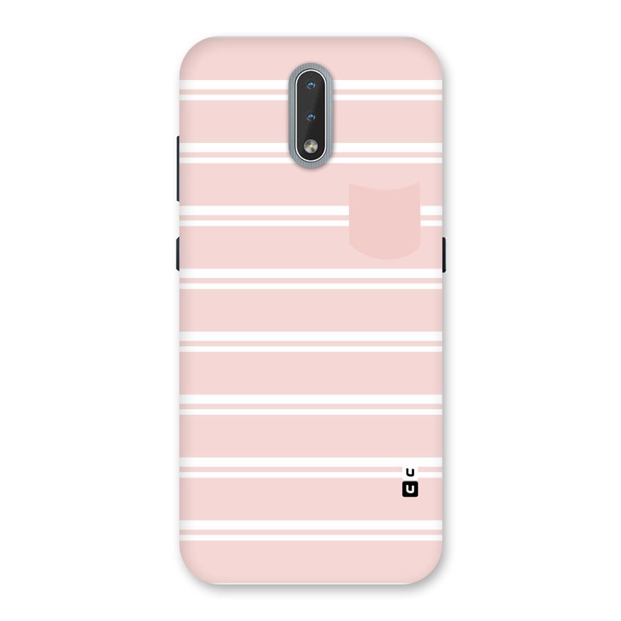 Cute Pocket Striped Back Case for Nokia 2.3