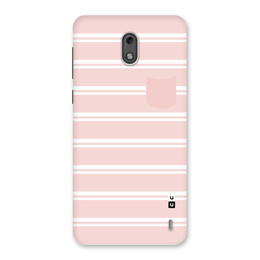 Cute Pocket Striped Back Case for Nokia 2