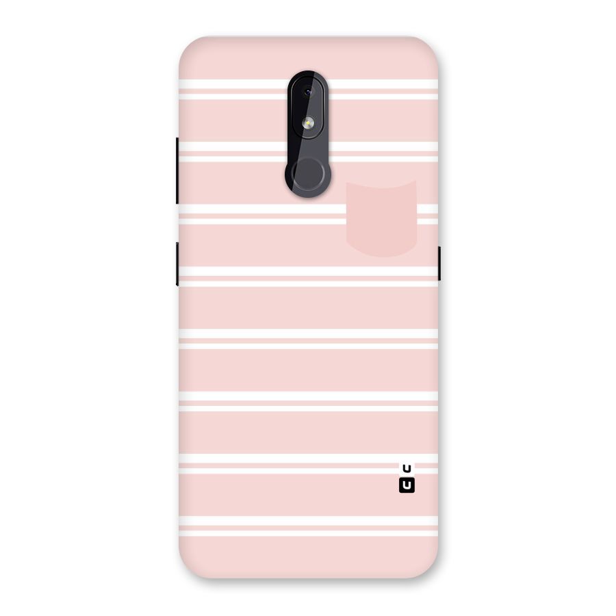 Cute Pocket Striped Back Case for Nokia 3.2