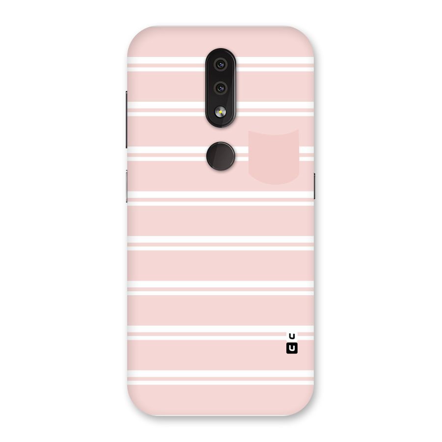 Cute Pocket Striped Back Case for Nokia 4.2