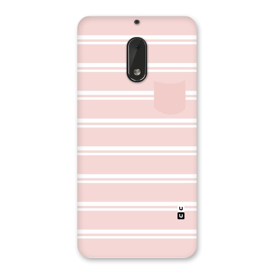 Cute Pocket Striped Back Case for Nokia 6