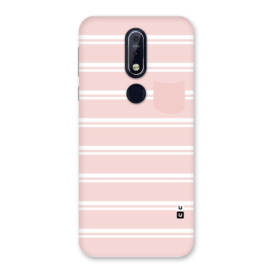 Cute Pocket Striped Back Case for Nokia 7.1