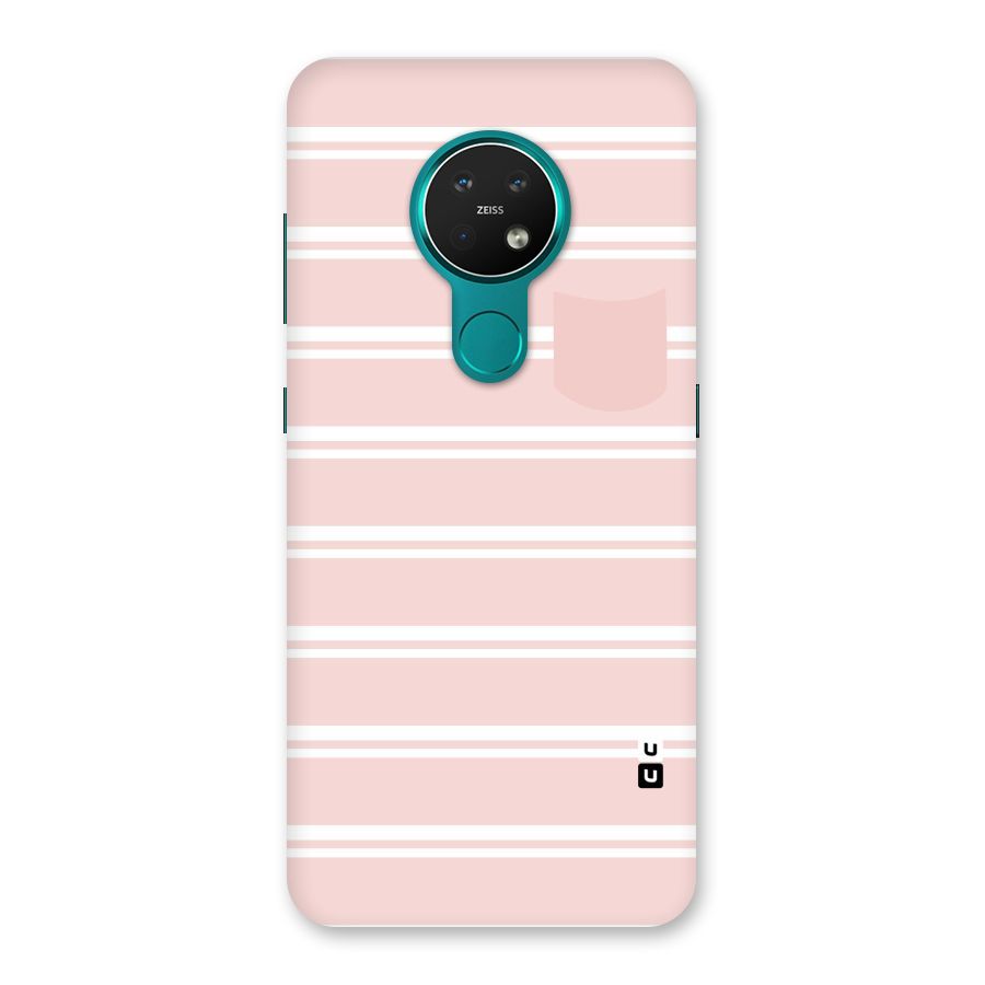 Cute Pocket Striped Back Case for Nokia 7.2