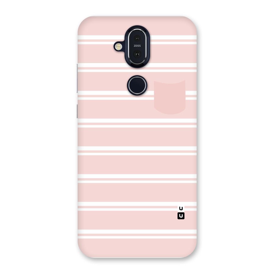 Cute Pocket Striped Back Case for Nokia 8.1