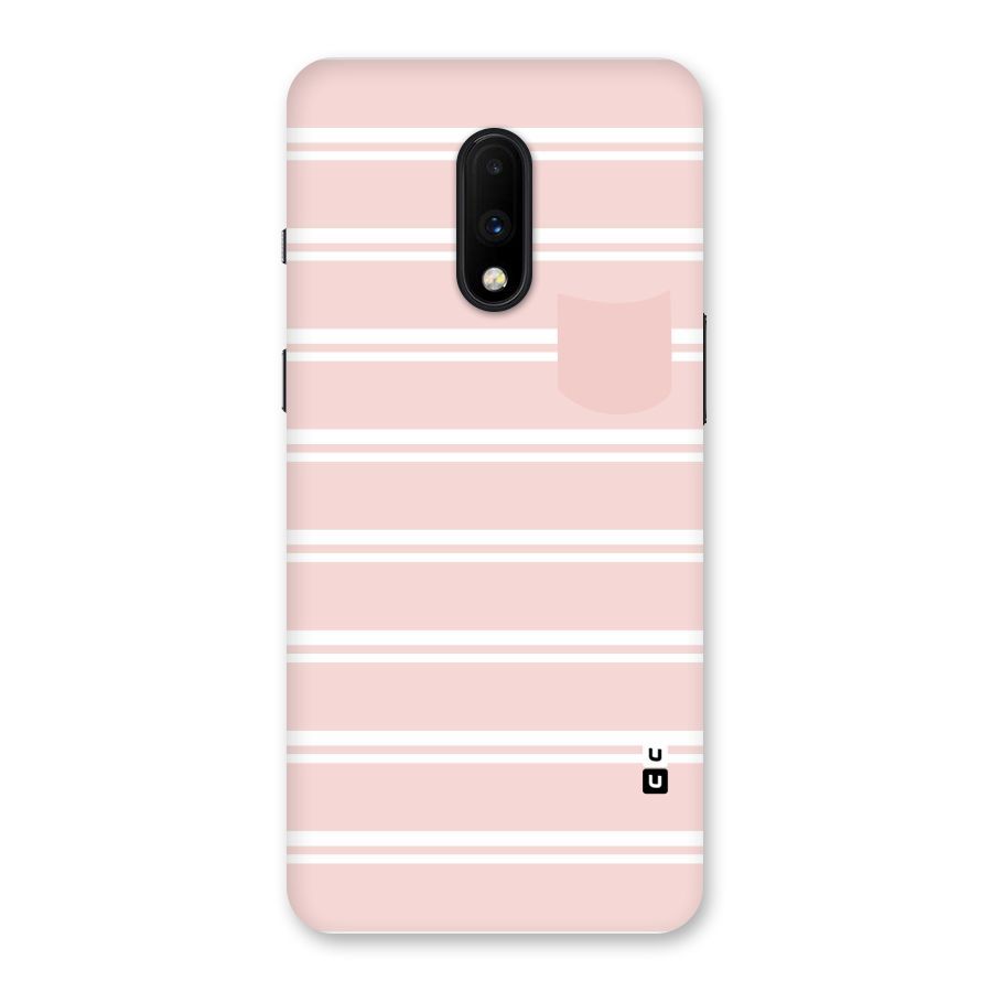 Cute Pocket Striped Back Case for OnePlus 7