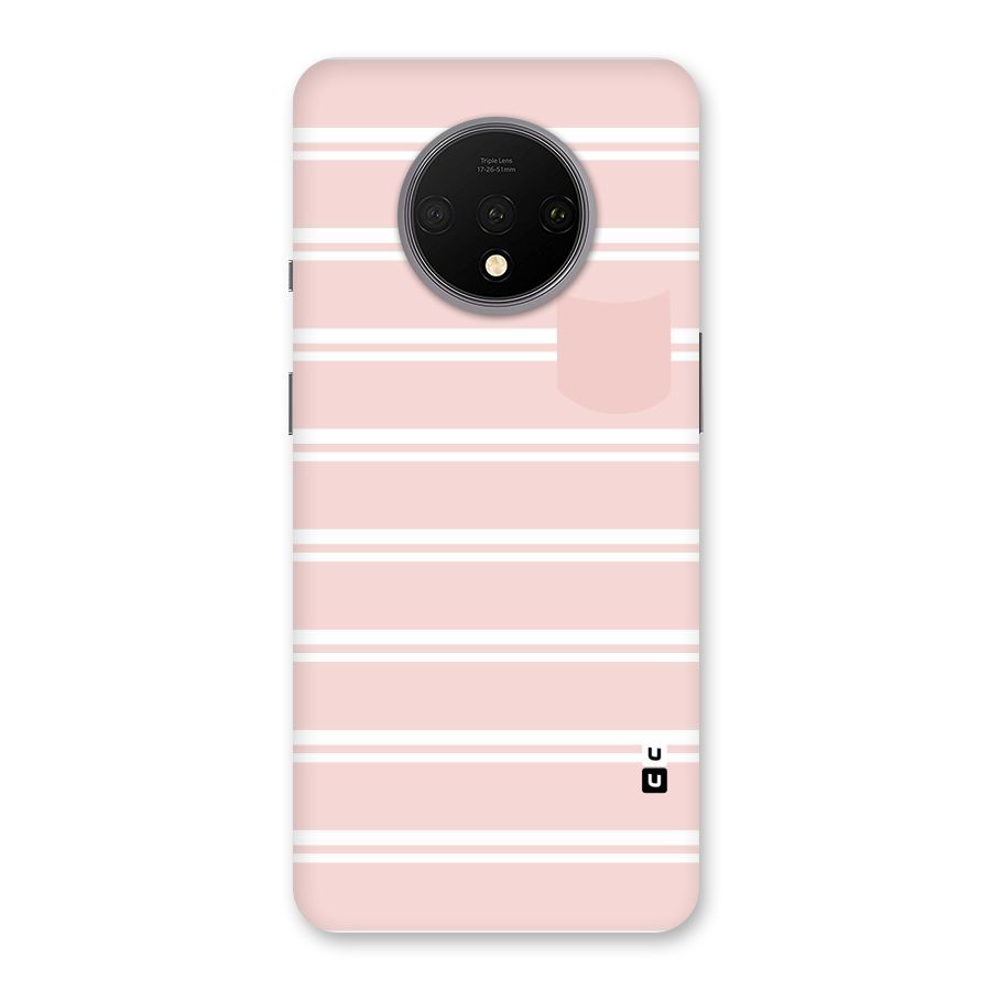 Cute Pocket Striped Back Case for OnePlus 7T