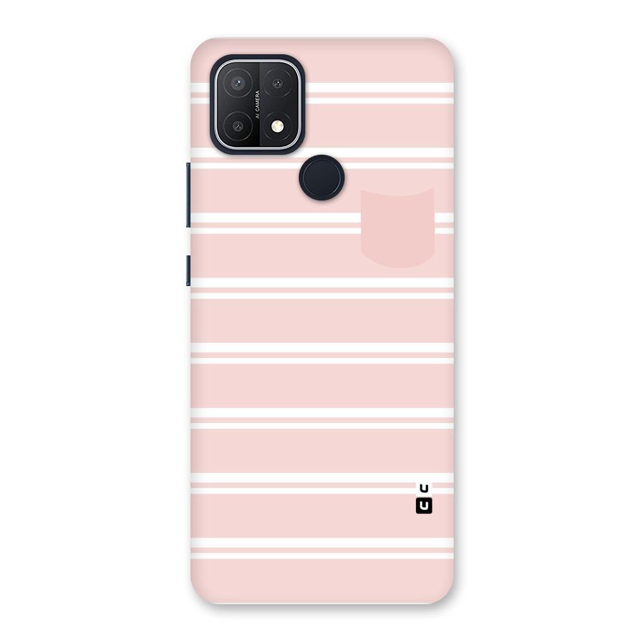 Cute Pocket Striped Back Case for Oppo A15s