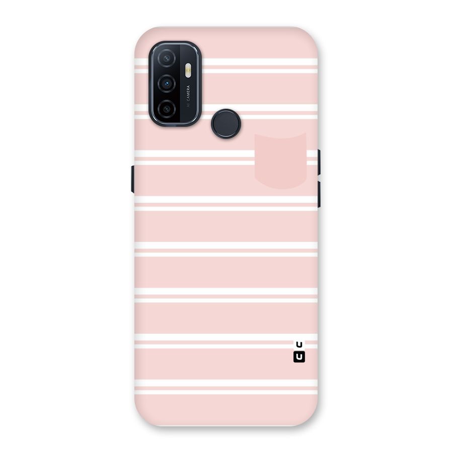 Cute Pocket Striped Back Case for Oppo A32