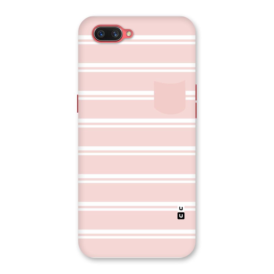 Cute Pocket Striped Back Case for Oppo A3s