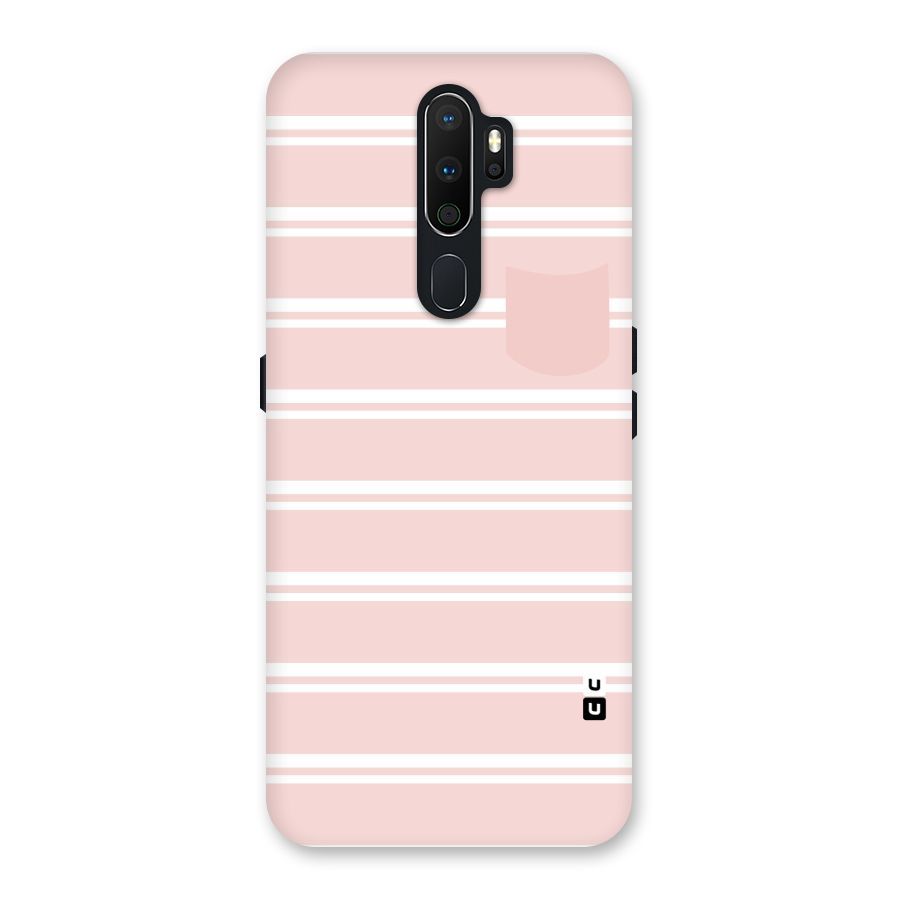 Cute Pocket Striped Back Case for Oppo A5 (2020)