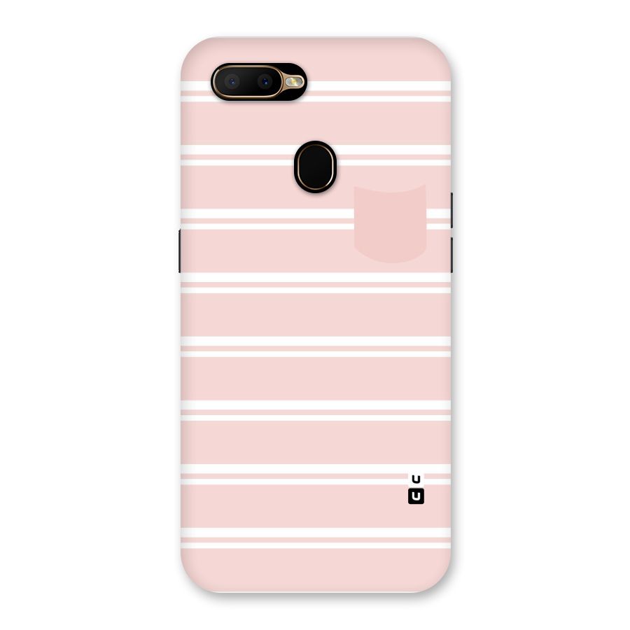 Cute Pocket Striped Back Case for Oppo A5s