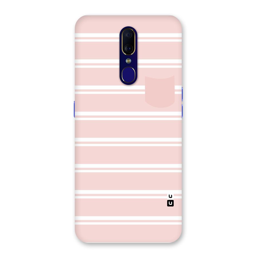 Cute Pocket Striped Back Case for Oppo F11