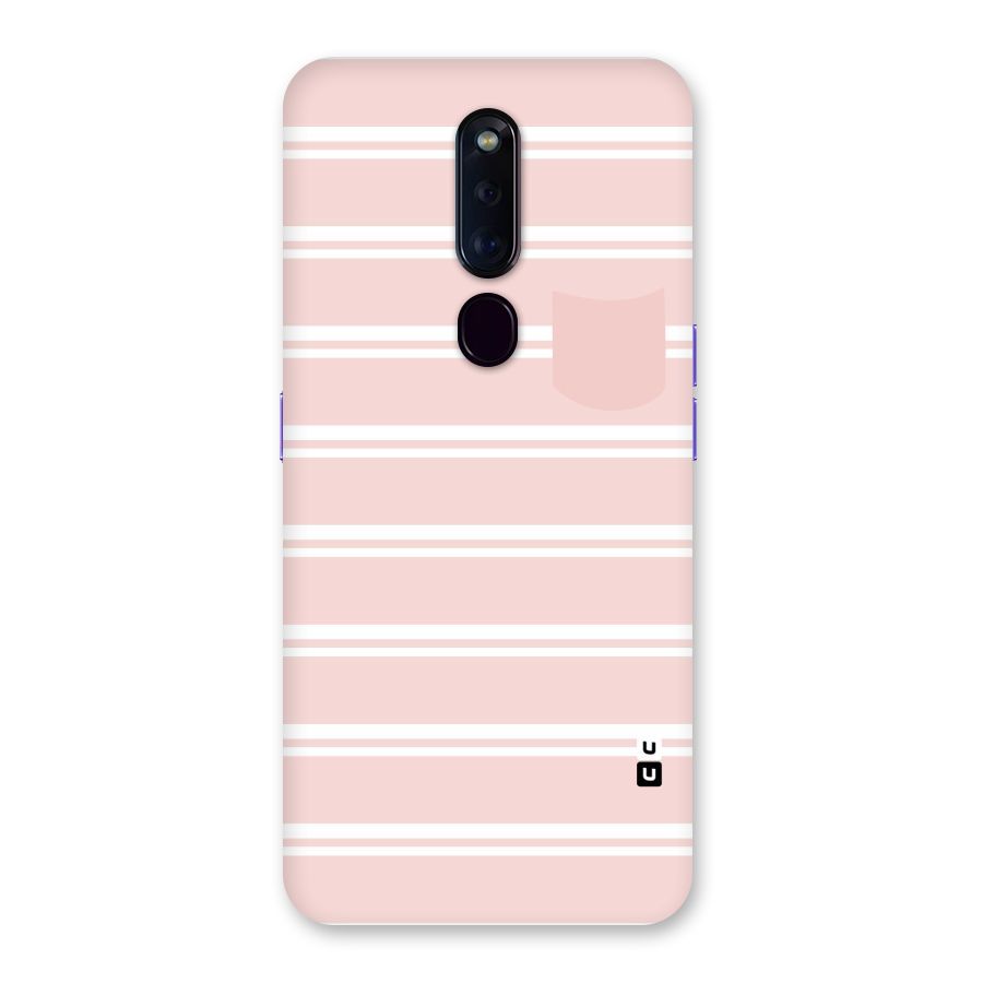 Cute Pocket Striped Back Case for Oppo F11 Pro