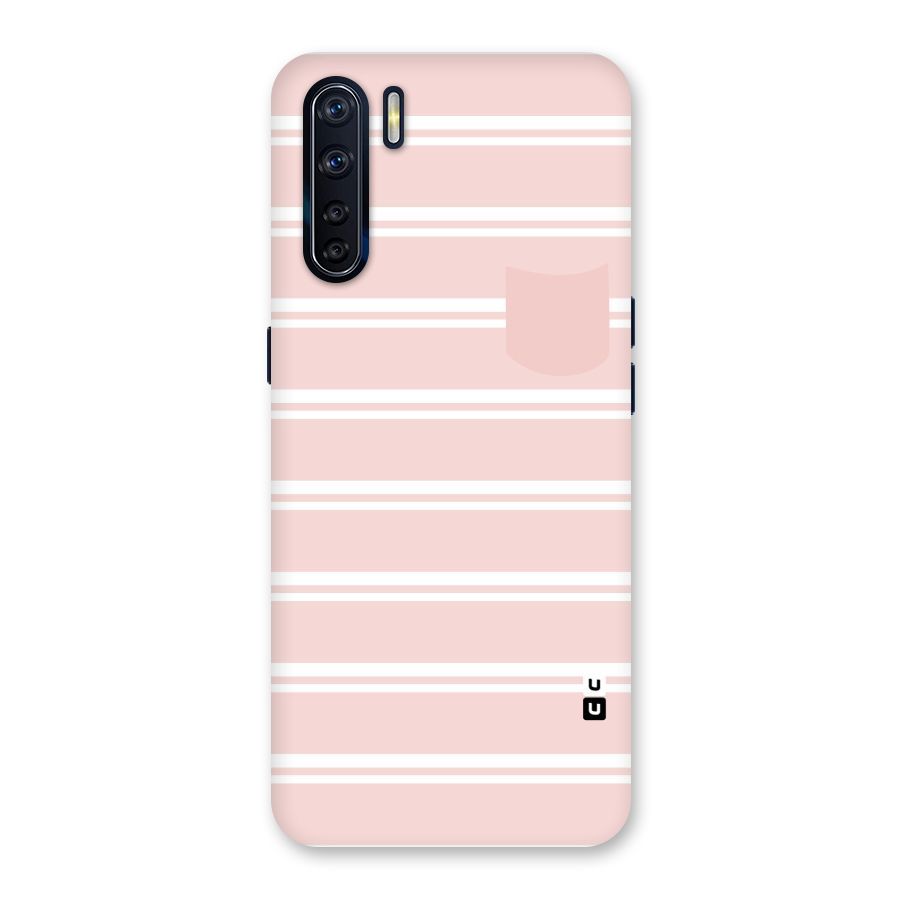 Cute Pocket Striped Back Case for Oppo F15
