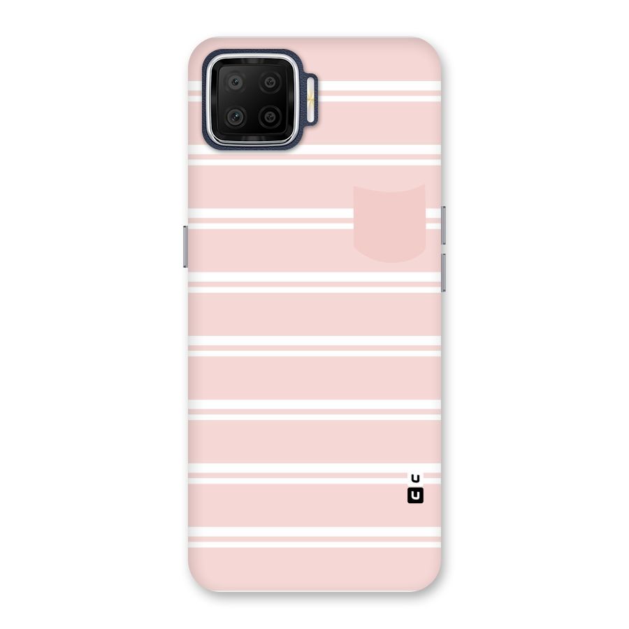 Cute Pocket Striped Back Case for Oppo F17