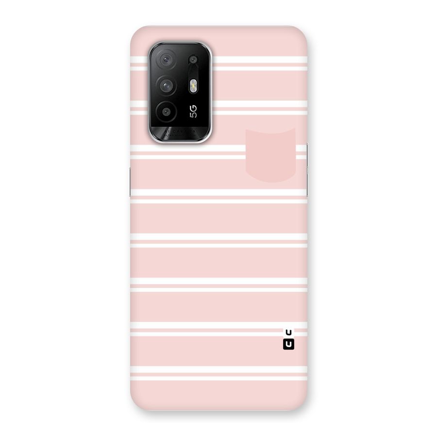 Cute Pocket Striped Back Case for Oppo F19 Pro Plus 5G