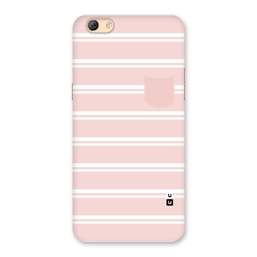 Cute Pocket Striped Back Case for Oppo F3 Plus