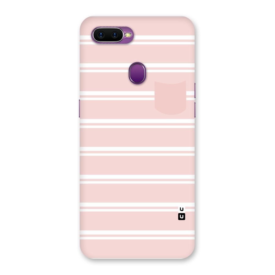 Cute Pocket Striped Back Case for Oppo F9