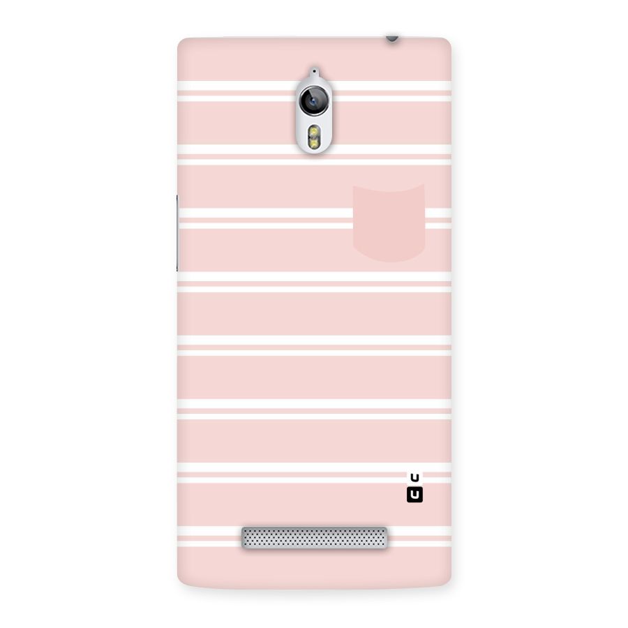 Cute Pocket Striped Back Case for Oppo Find 7