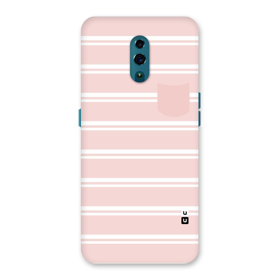 Cute Pocket Striped Back Case for Oppo Reno