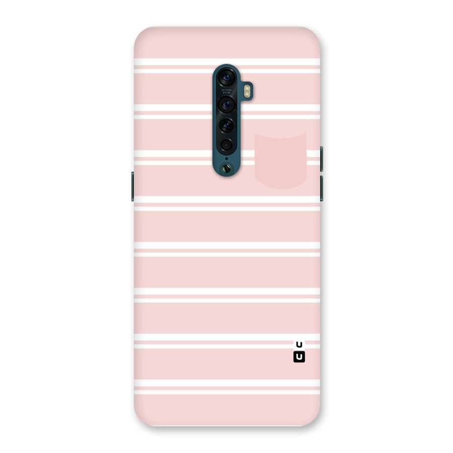 Cute Pocket Striped Back Case for Oppo Reno2