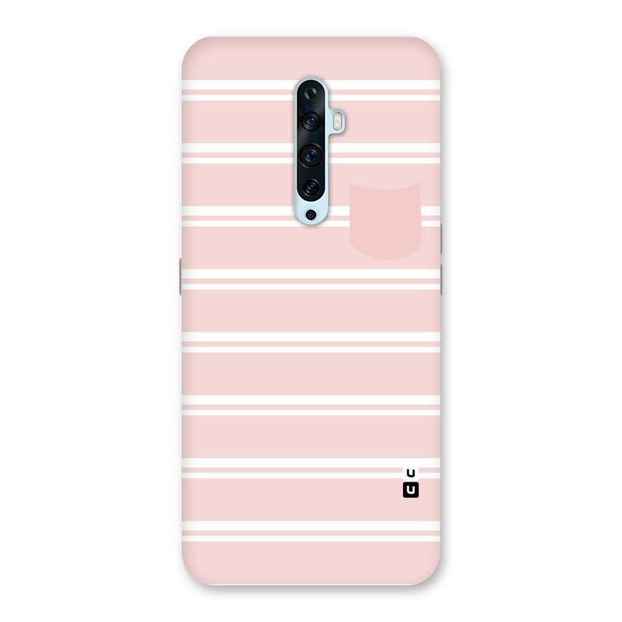Cute Pocket Striped Back Case for Oppo Reno2 F