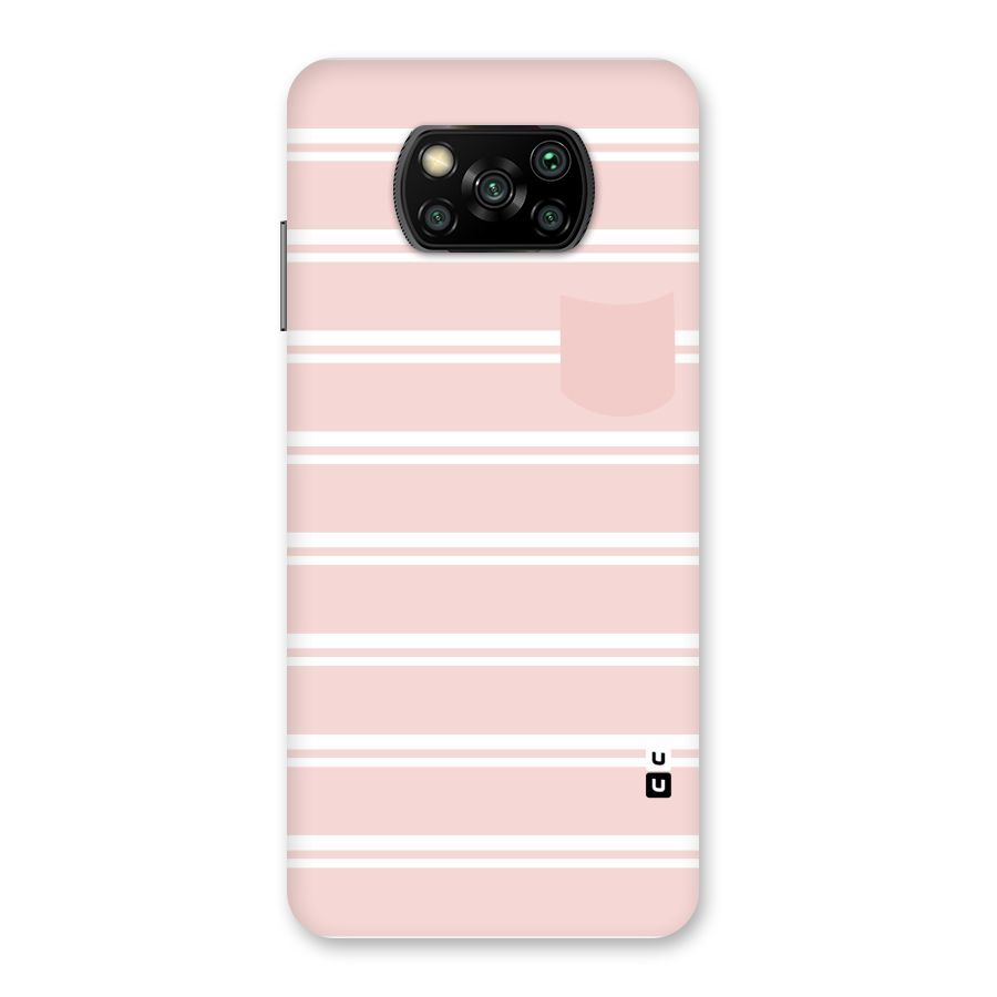 Cute Pocket Striped Back Case for Poco X3