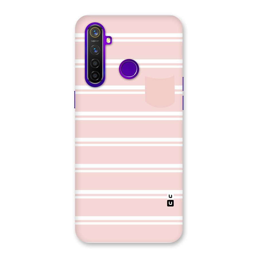 Cute Pocket Striped Back Case for Realme 5 Pro