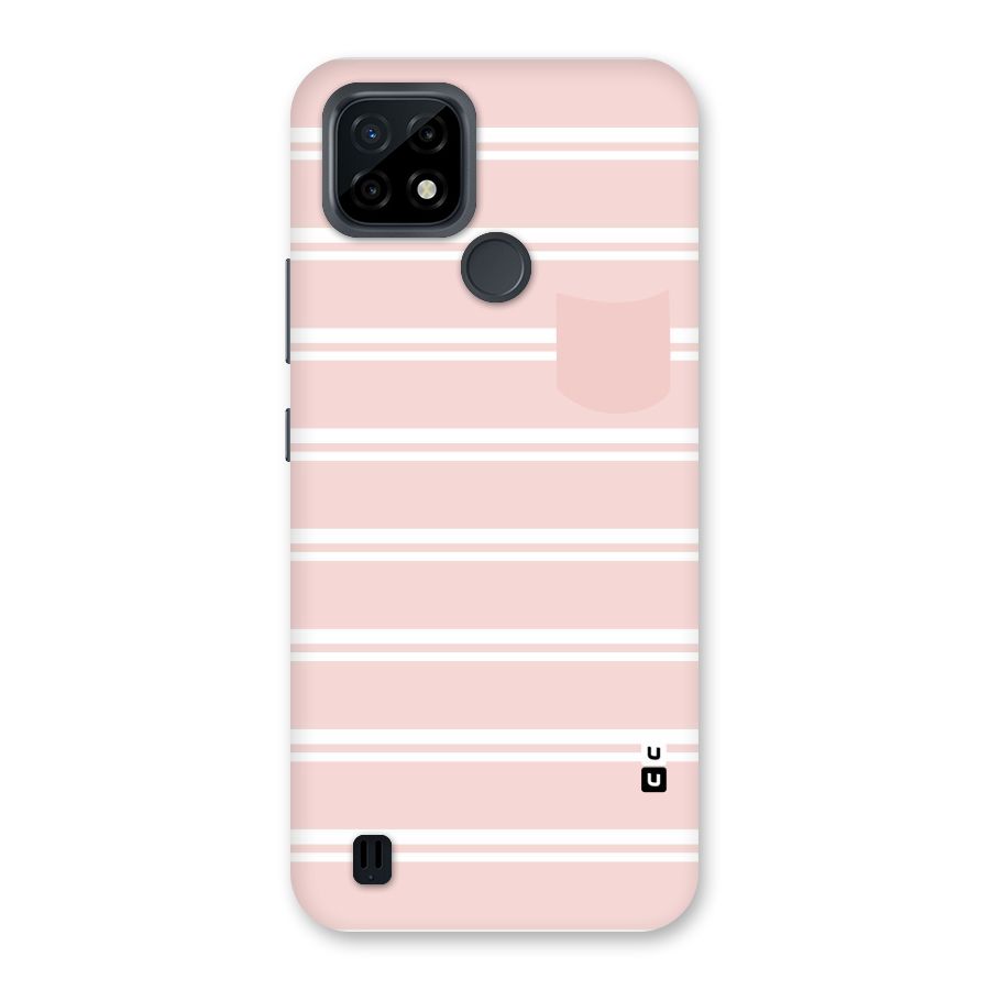 Cute Pocket Striped Back Case for Realme C21