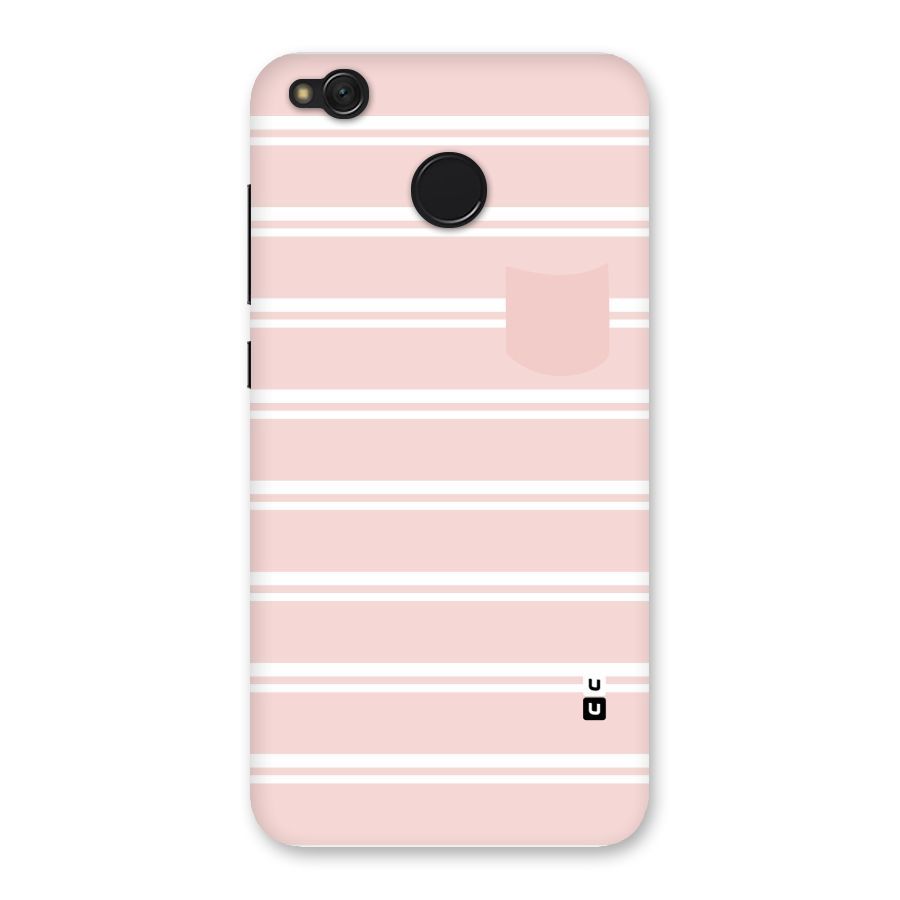 Cute Pocket Striped Back Case for Redmi 4