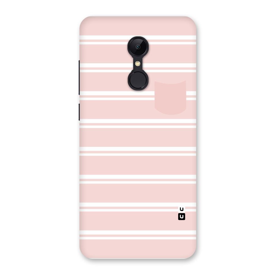 Cute Pocket Striped Back Case for Redmi 5