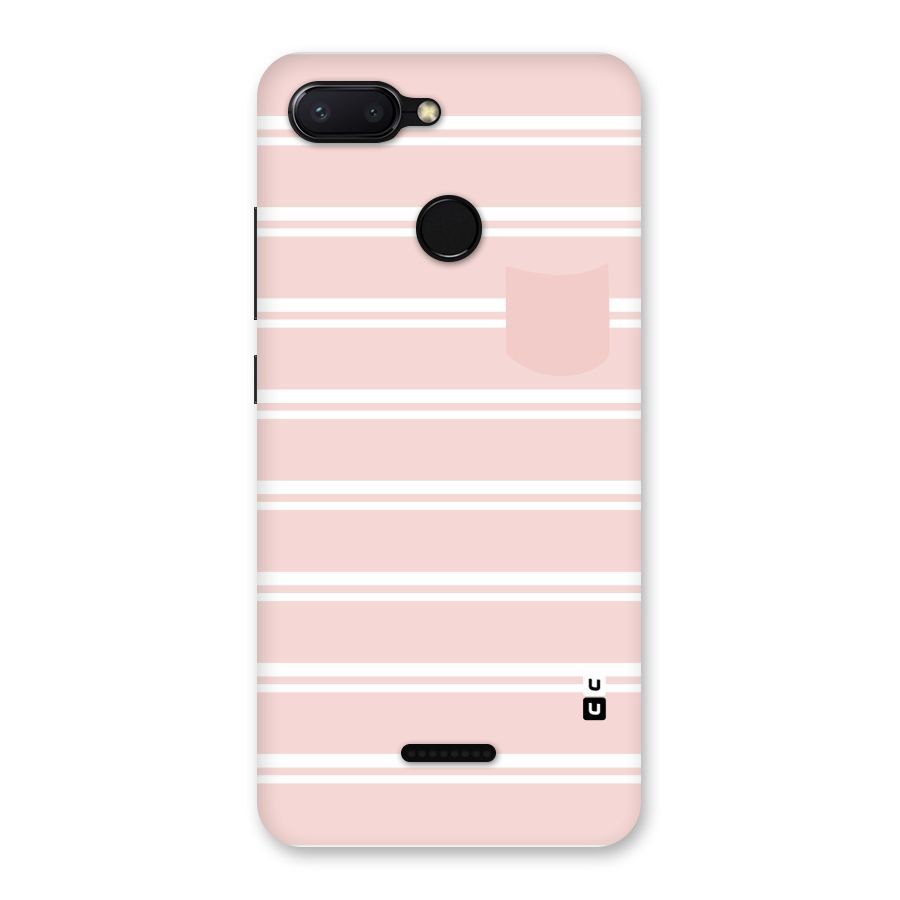 Cute Pocket Striped Back Case for Redmi 6